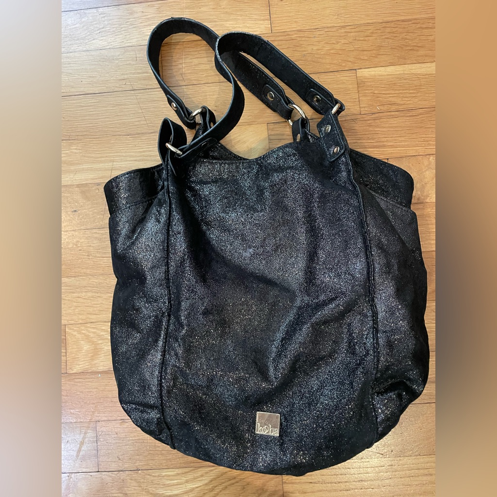 Kooba Handbag In Black Sparkly Material Very Clean Kooba Handbag In Black Sparkly Material Very Clean
